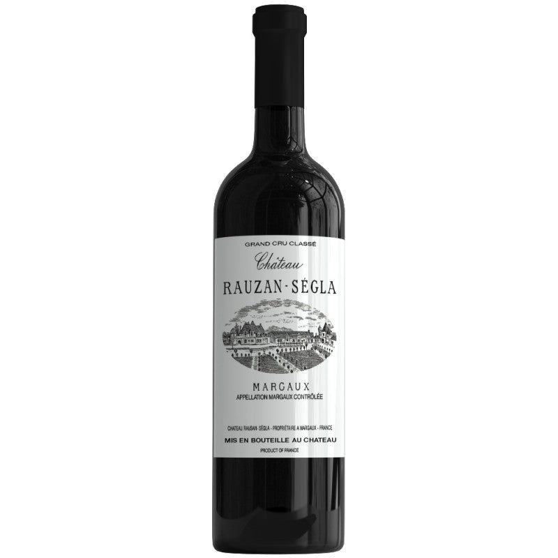 Wine bottle with a label on a white background