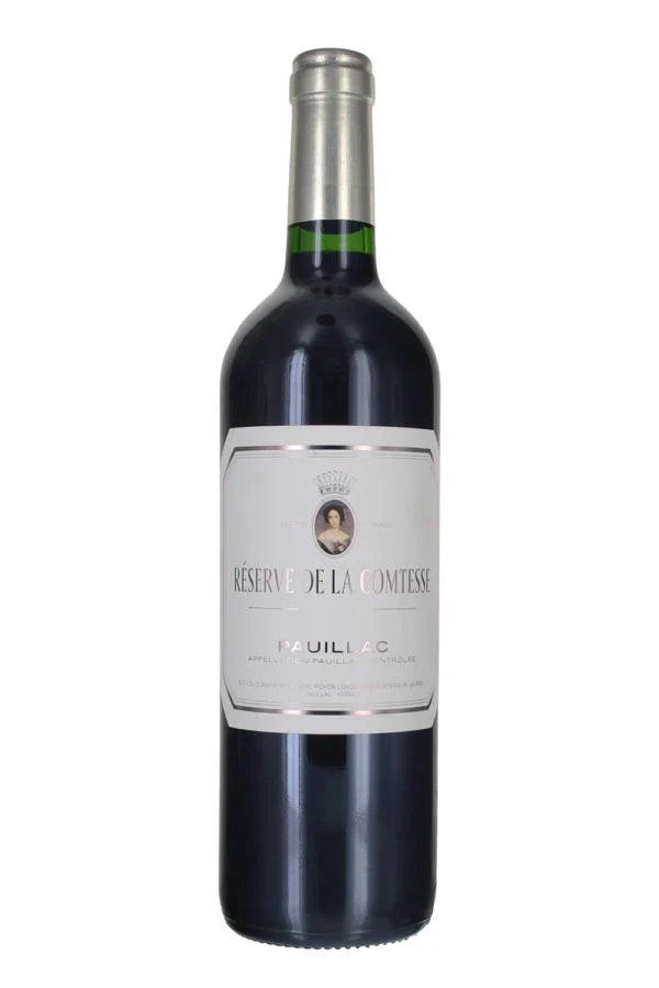 Wine bottle with a label on a white background