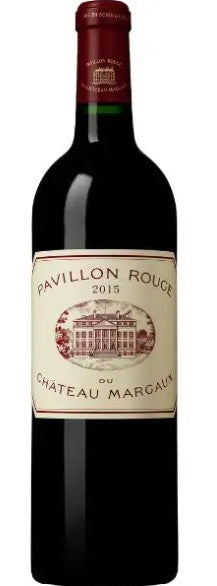 Red wine bottle with a visible label on a white background