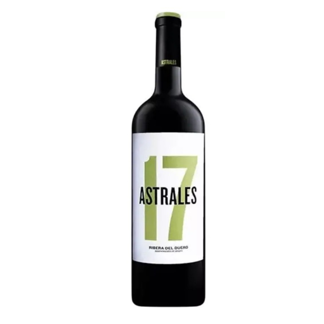 Wine bottle labeled 'Astrales 17' on a white background