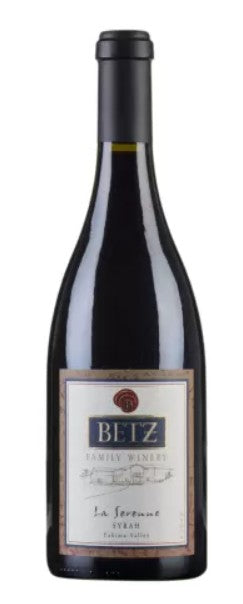 Bottle of Betz wine on a white background