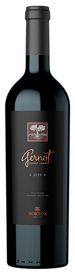 Wine bottle with a label on a white background