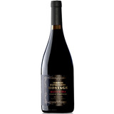 Wine bottle with a label on a white background