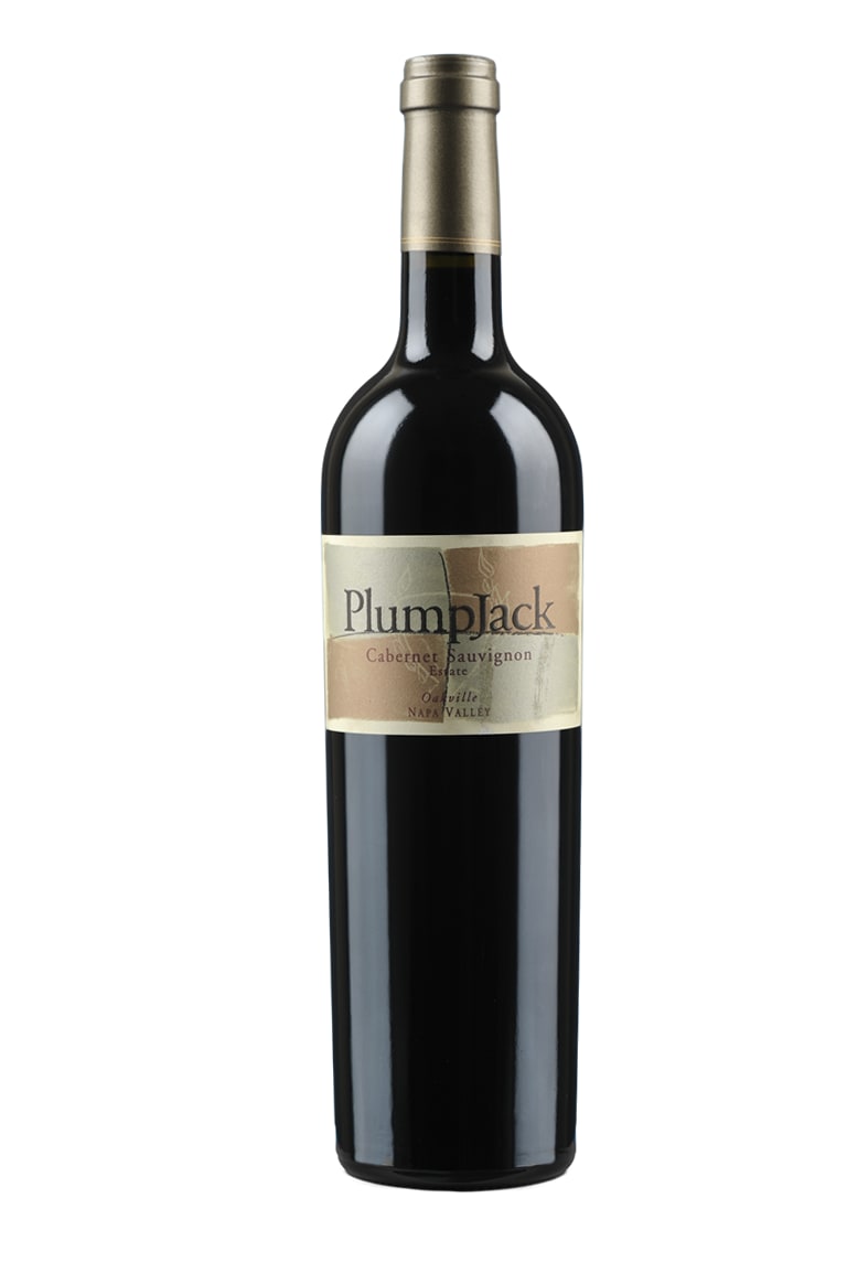 Wine bottle labeled 'Plumplack' on a white background