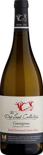 White wine bottle with a label featuring a red tree design on a white background