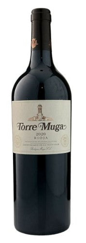 Torre Muga Rioja wine bottle on a white background