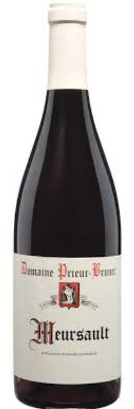 Bottle of Domaine Perrier-Bruyère Meursault wine with a white label.