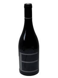 Wine bottle with a black label on a white background