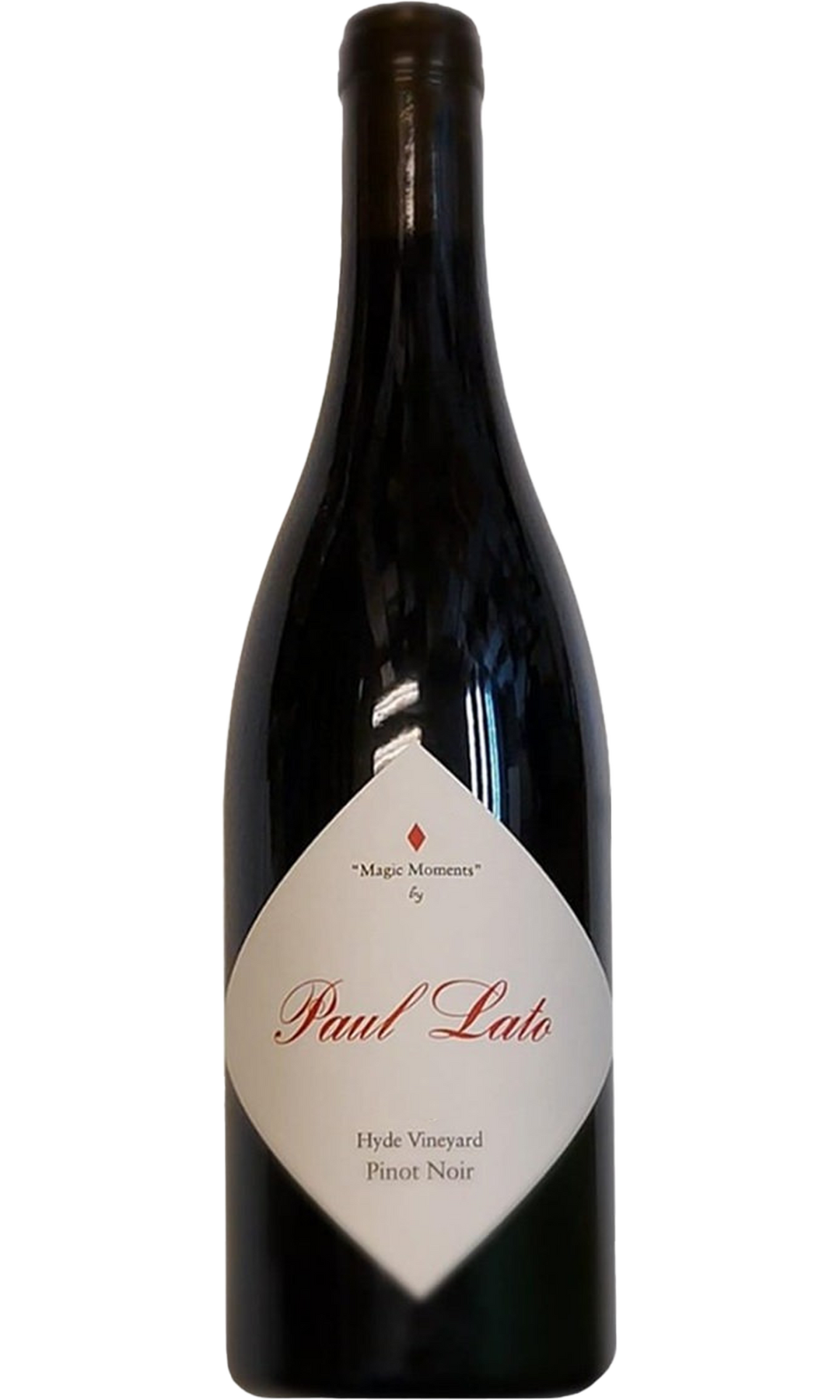 Wine bottle with a white label on a white background