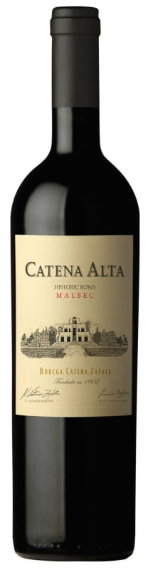 Catena Alta Malbec wine bottle with label