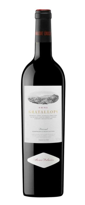 Red wine bottle with a visible label on a white background