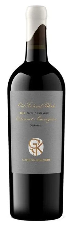 Wine bottle with a label on a white background