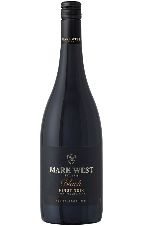 Mark West Black Pinot Noir wine bottle on a white background