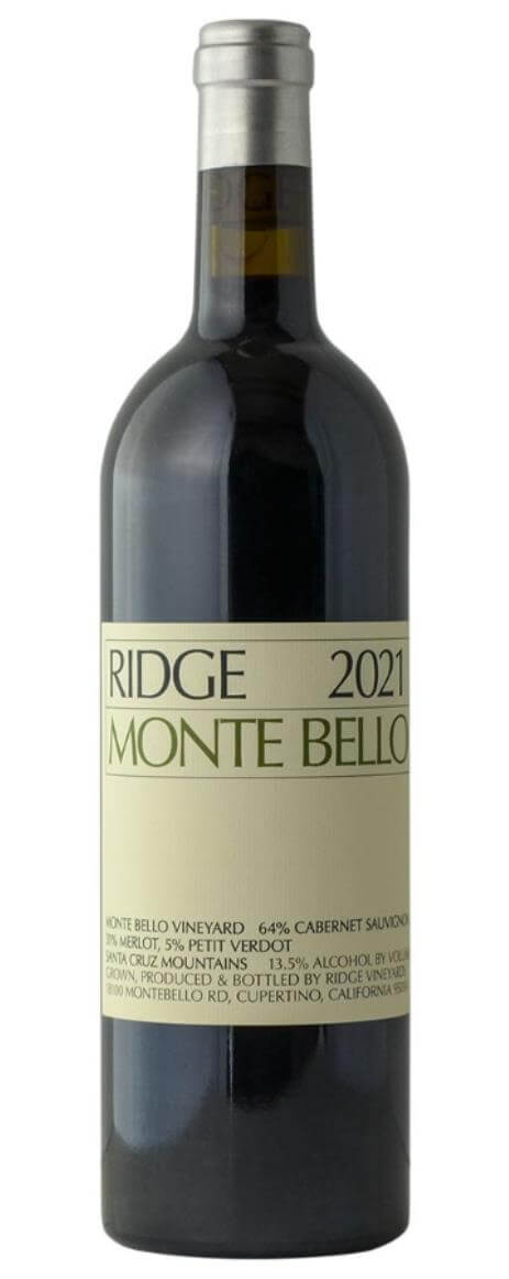 2021 RIDGE MONTE BELLO SANTA CRUZ MOUNTAINS CUPERTINO CALIFORNIA-Happy Wine Calle Ocho