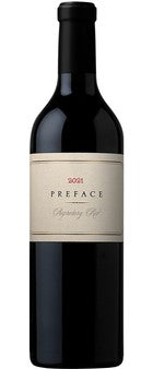 Wine bottle labeled 'Preface' on a white background