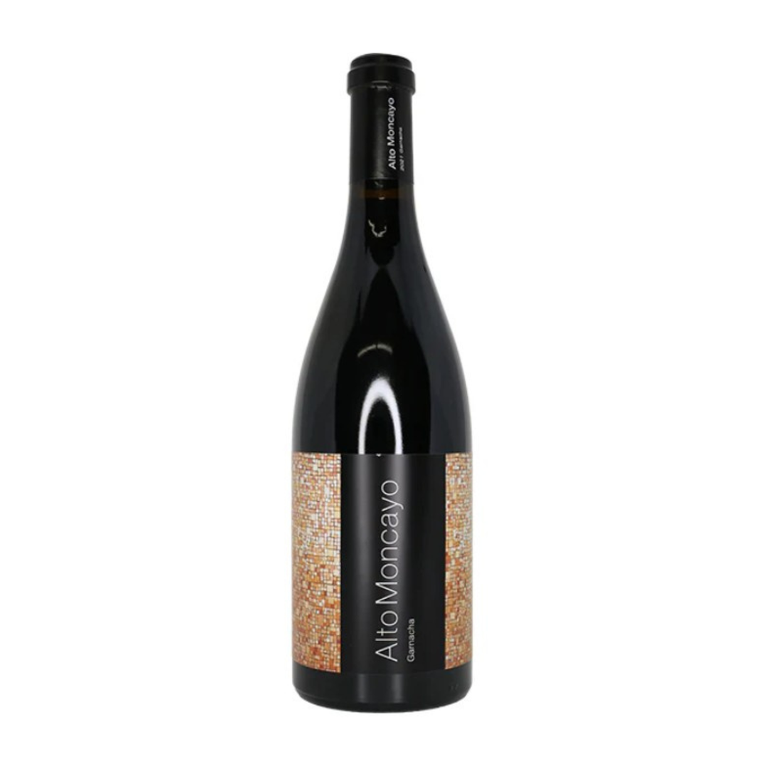 Wine bottle with a visible label on a white background