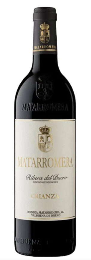 Bottle of Matarromera wine with a visible label