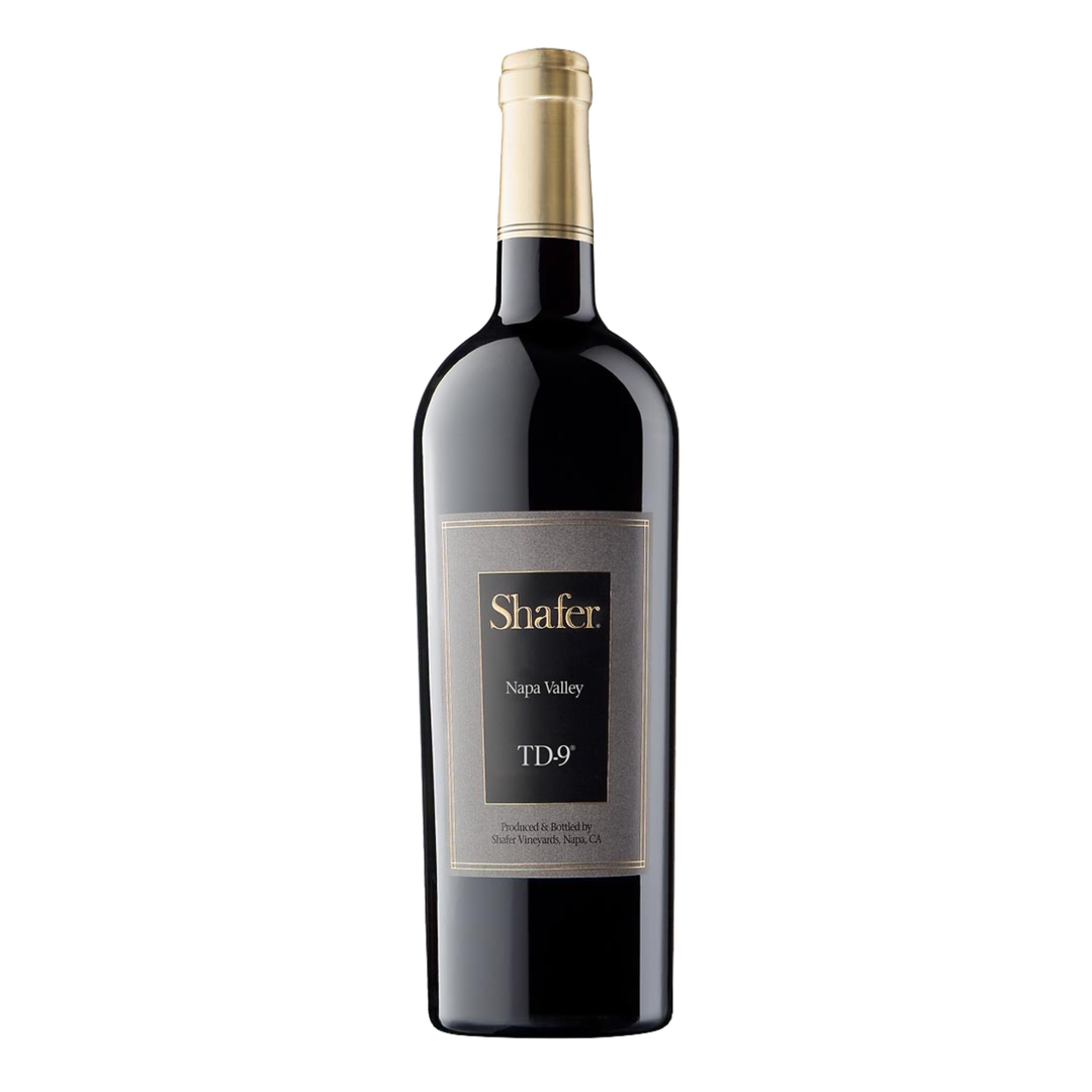 Shafer wine bottle with a white background