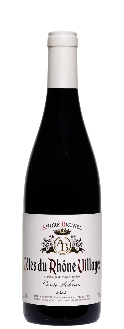 Wine bottle with label on a white background