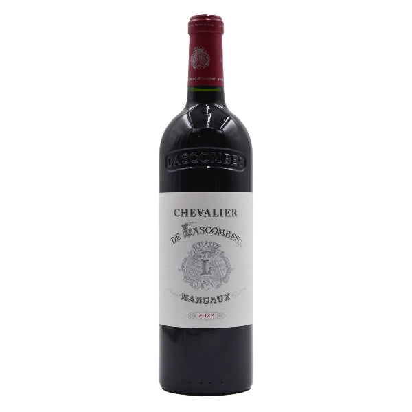 2022 Château Lascombes Chevalier de Lascombes Margaux red wine bottle from Bordeaux, France, photographed on a white background