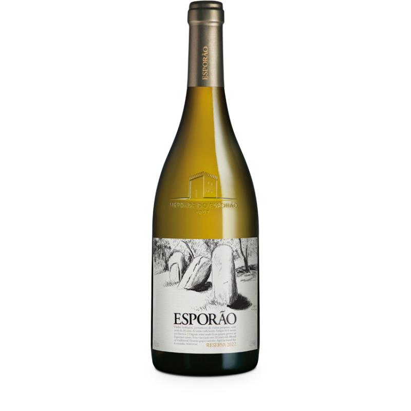 Wine bottle with a label on a white background