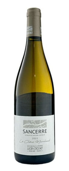 Bottle of Sancerre wine on a white background