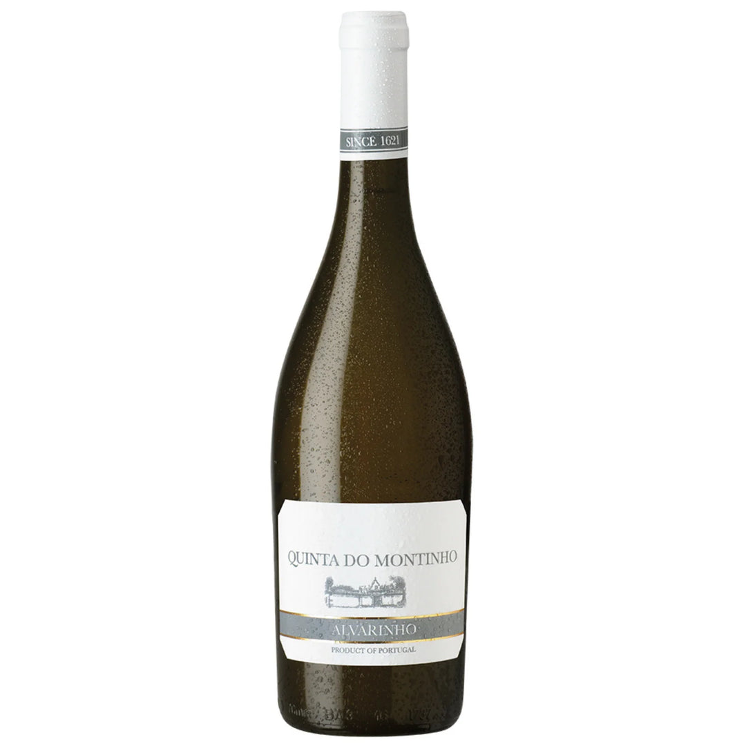 Wine bottle with a label on a white background