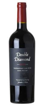 Double Diamond wine bottle on a black background