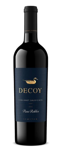 Decoy Cabernet Sauvignon wine bottle on a white background