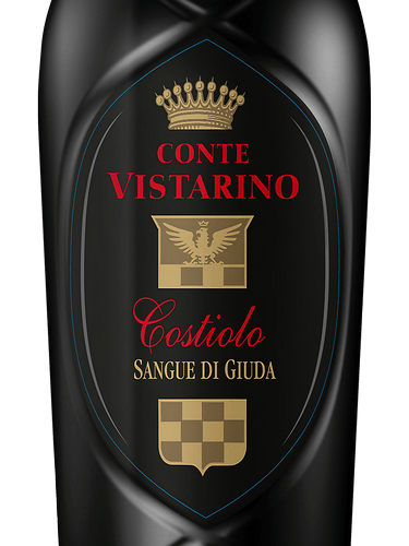 Bottle of Conte Vistarino wine with a black label featuring gold and red text.