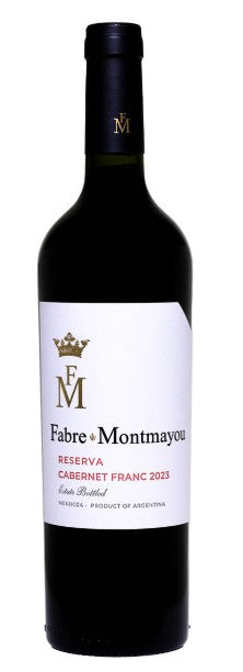 Bottle of Fabre Montmayou Reserva Cabernet Franc 2023 wine on a white background