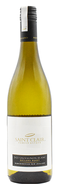 Saint Clair Sauvignon Blanc wine bottle on a white background