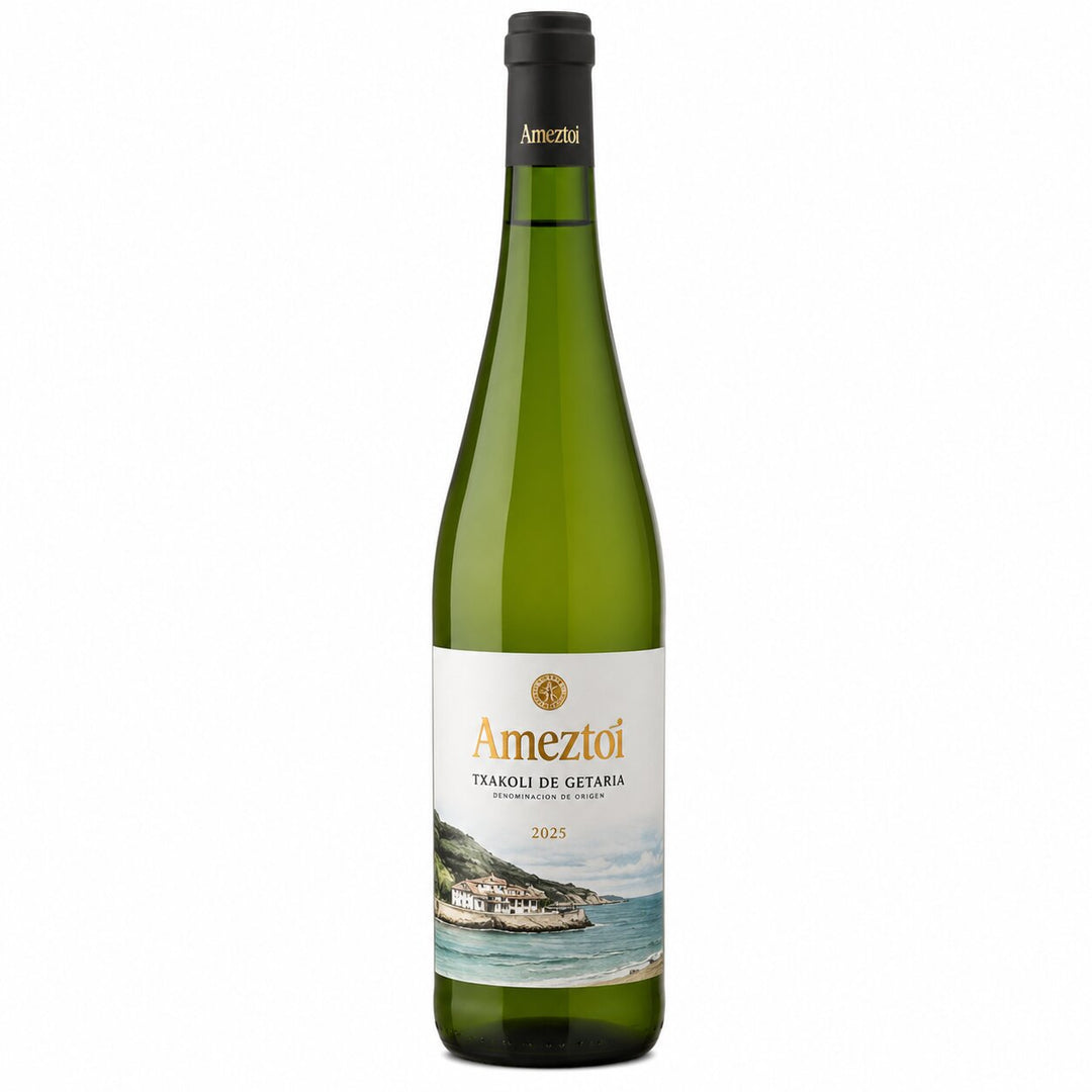 2025 Ameztoi Txakoli di Getaria Hondarribi Zuri Getariako Txakolina Basque Region Spain wine bottle at Happy Wine Calle Ocho