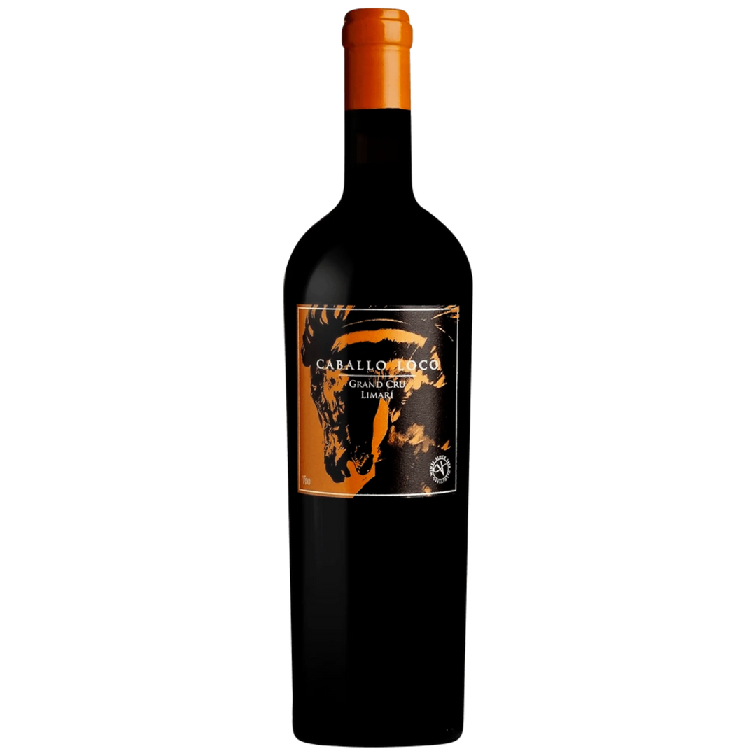 Wine bottle with a black label on a white background