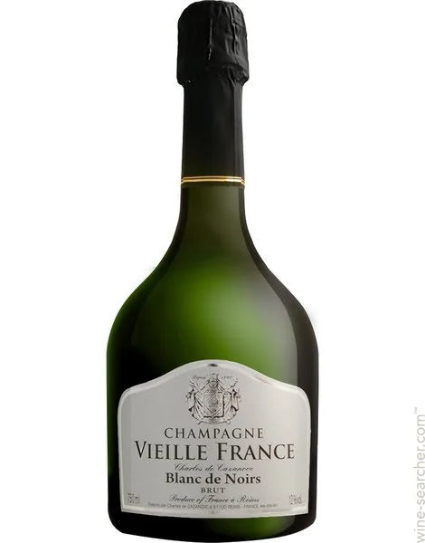 Bottle of Champagne Vieille France on a white background