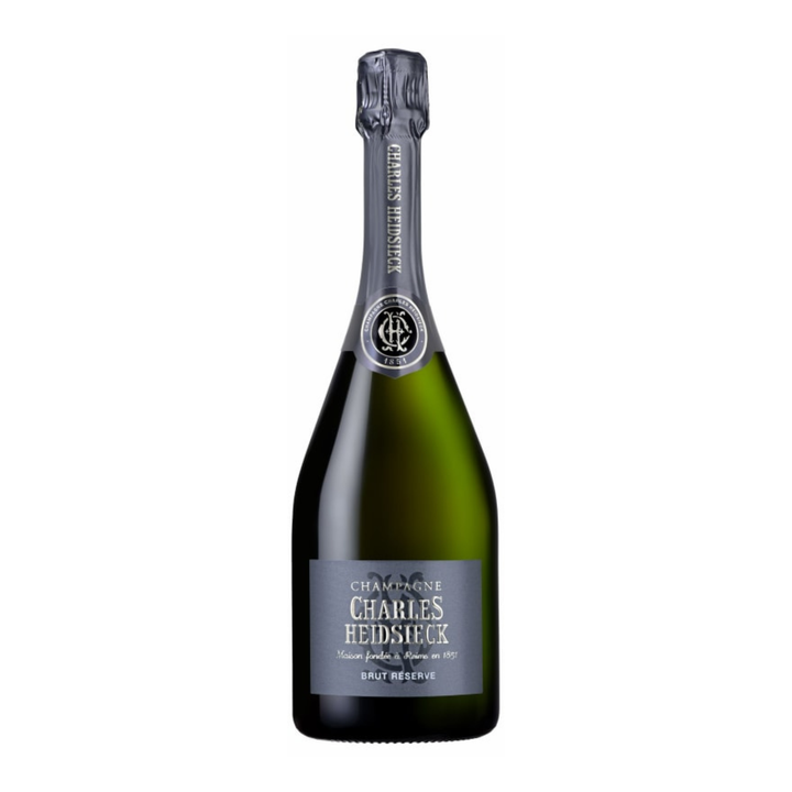 Bottle of Charles Heidsieck champagne on a white background