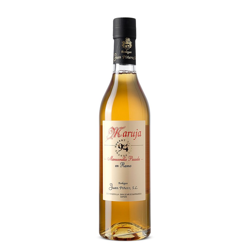 Bottle of Maruja brand wine on a white background