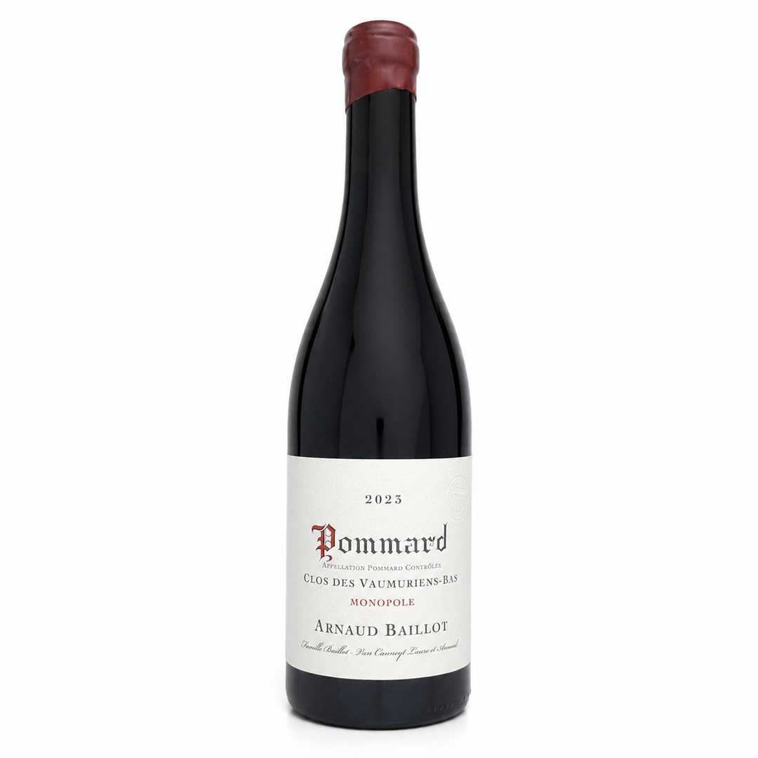 2023 Arnaud Baillot Pommard Clos des Vaumuriens-Bas Monopole Burgundy France wine bottle on white background - Happy Wine Calle Ocho