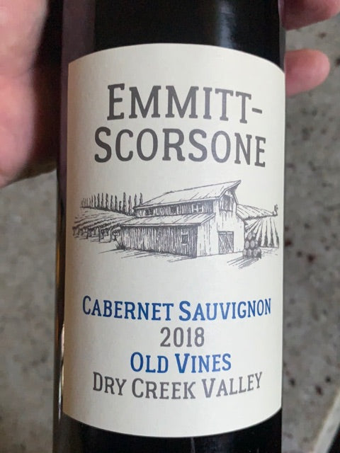 2018 EMMITT-SCORSONE CABERNET SAUVIGNON OLD VINES, DRY CREEK VALLEY SONOMA COUNTY CALIFORNIA-Happy Wine Calle Ocho