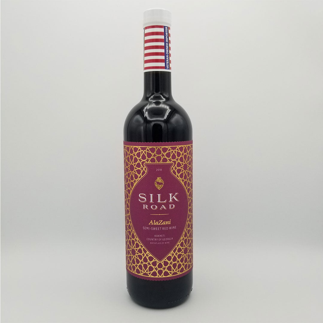 2018 SILK ROAD ALAZANI SEMI-SWEET RED WINE KAKHETI, REPUBLIC OF GEORGIA-Happy Wine Calle Ocho