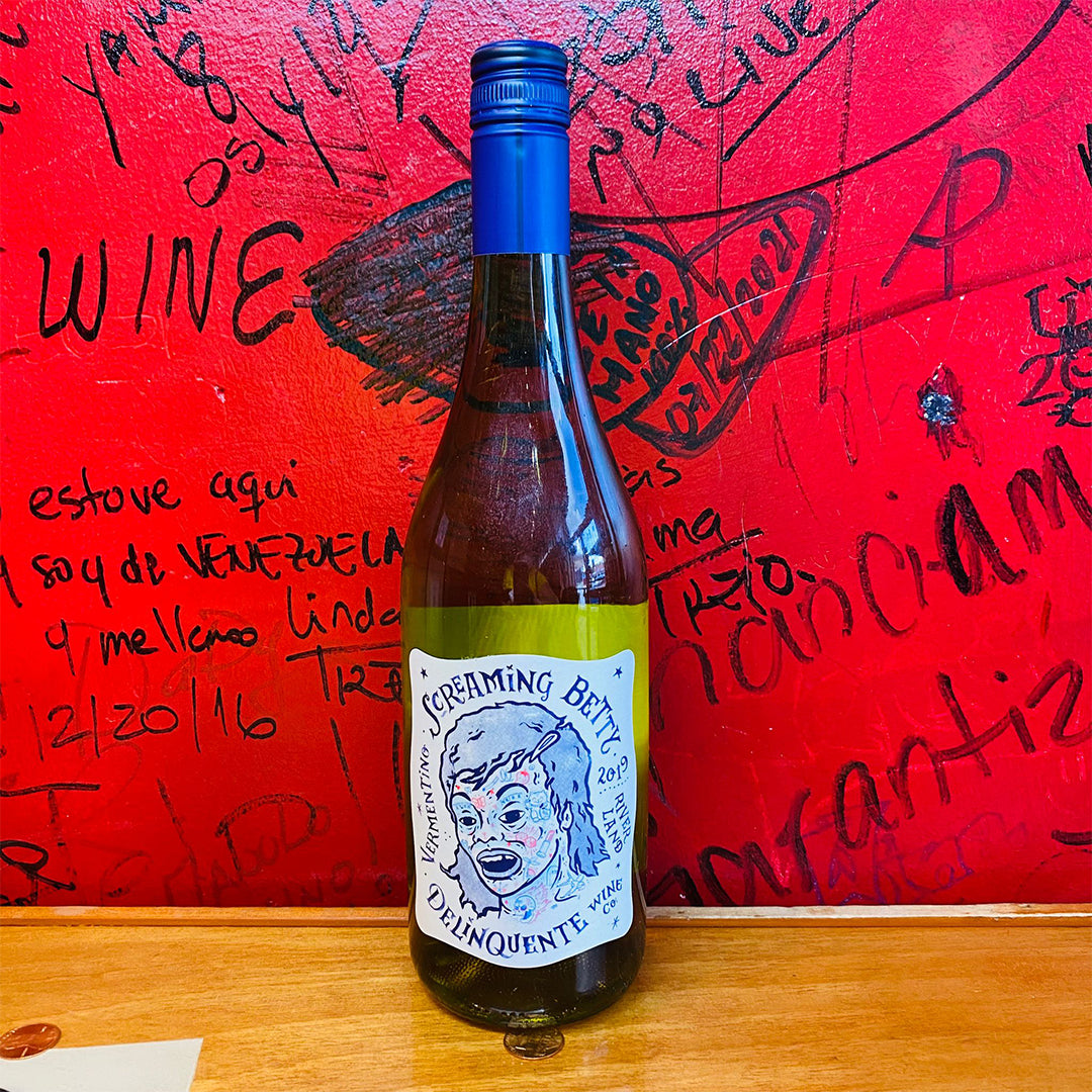 2019 DELINQUENTE WINE CO. "SCREAMING BETTY"  VERMENTINO, RIVERLAND AUSTRALIA (NATURAL WINE)-Happy Wine Calle Ocho