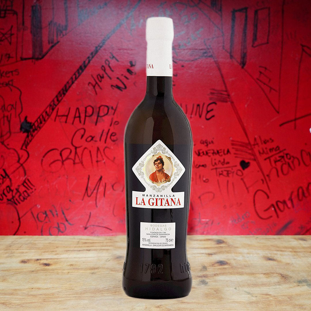 BODEGAS HIDALGO 750ML LA GITANA MANZANILLA SHERRY, ANDALUCIA SPAIN-Happy Wine Calle Ocho