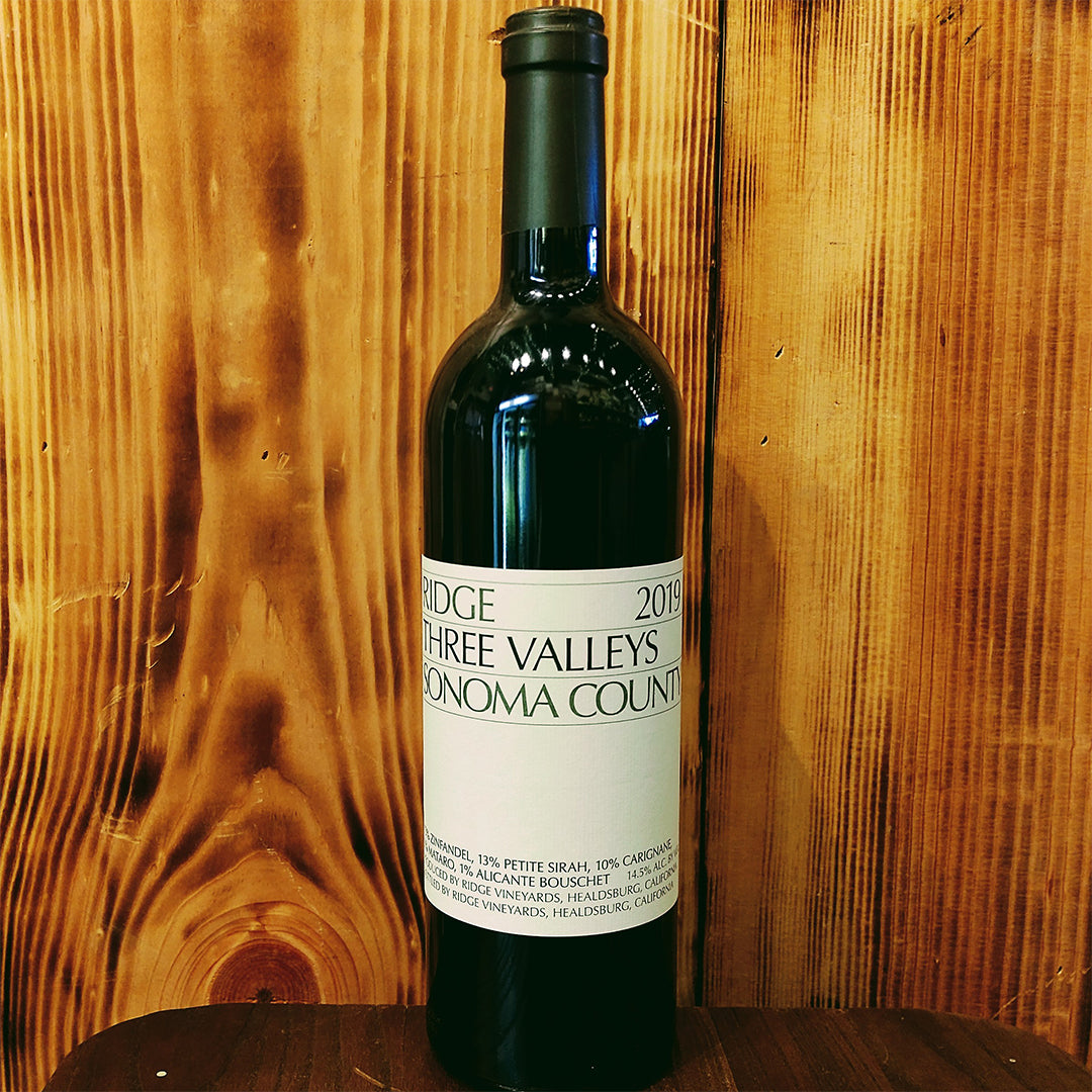 2019 RIDGE THREE VALLEYS, SONOMA COUNTY CALIFORNIA-Happy Wine Calle Ocho
