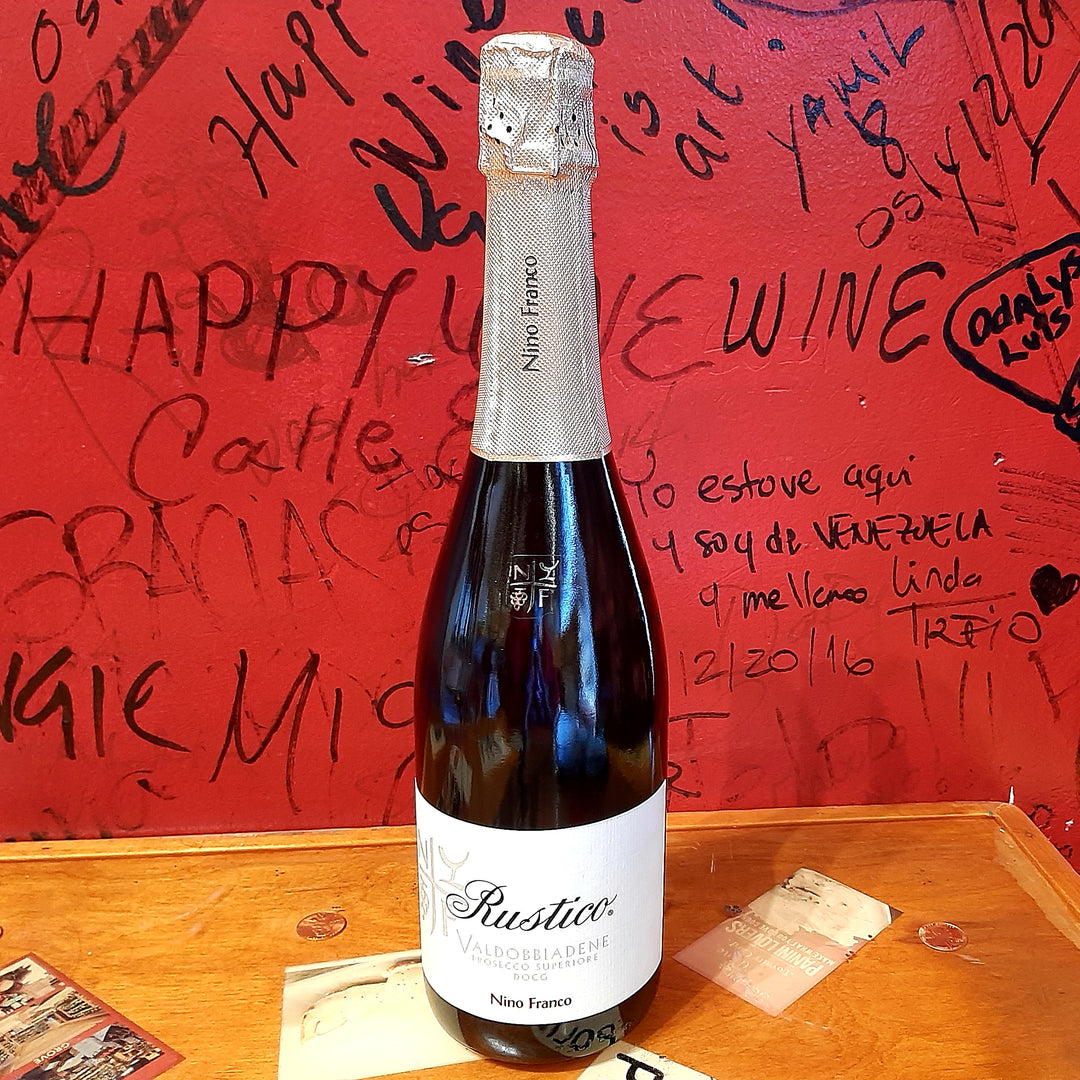 NINO FRANCO RUSTICO PROSECCO SUPERIORE DOCG, VALDOBBIADENE ITALY-Happy Wine Calle Ocho